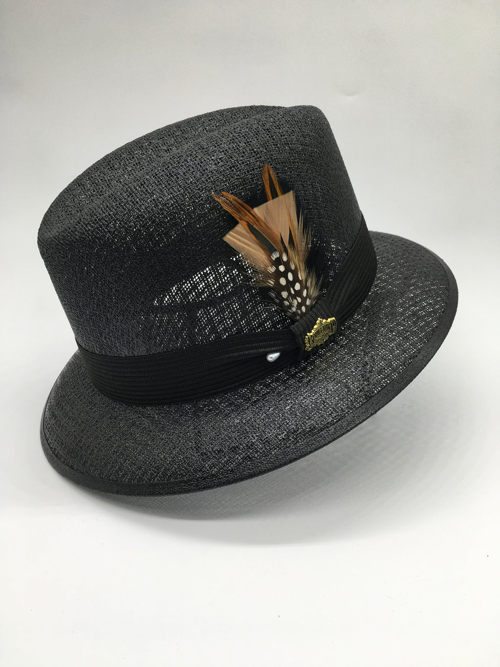 Lowrider Brim "center crease" Black / Brown feather