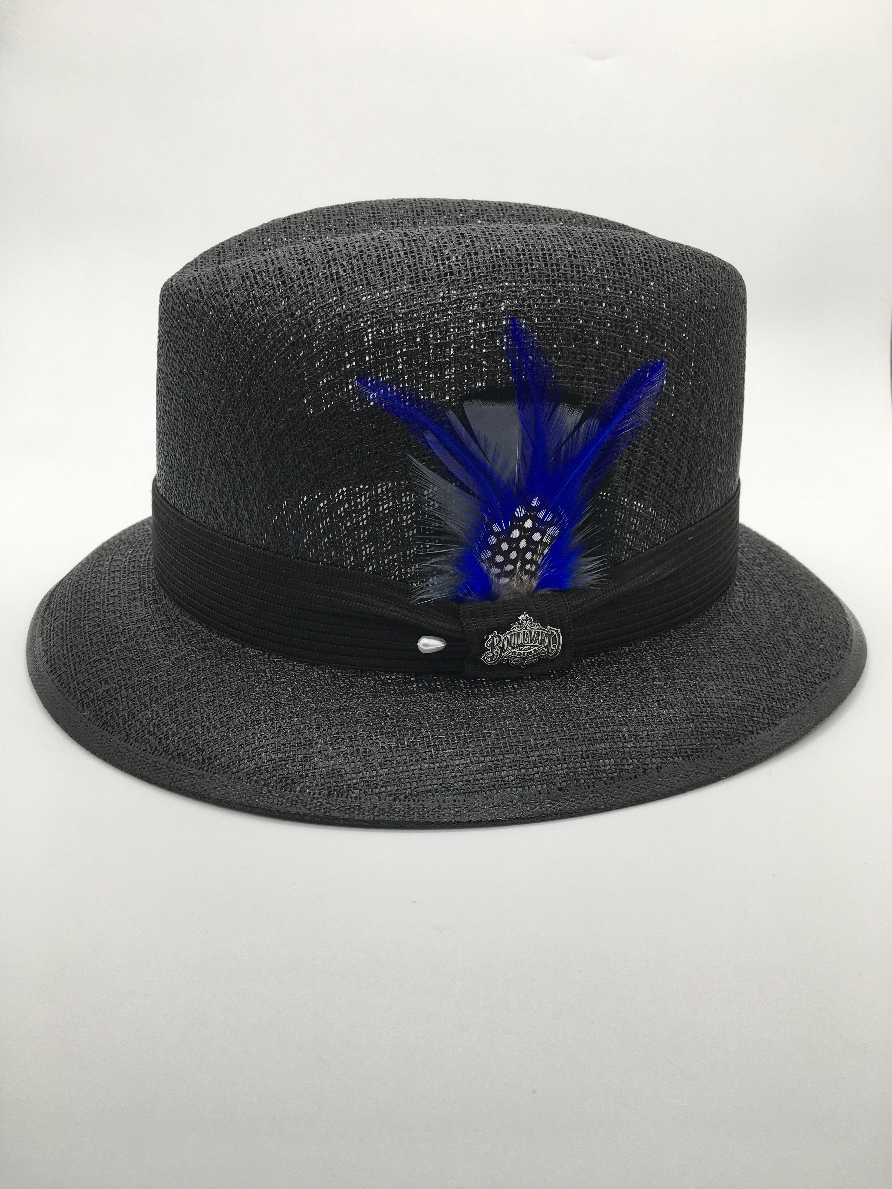 Lowrider Brim "Center crease" Black / Blue feather