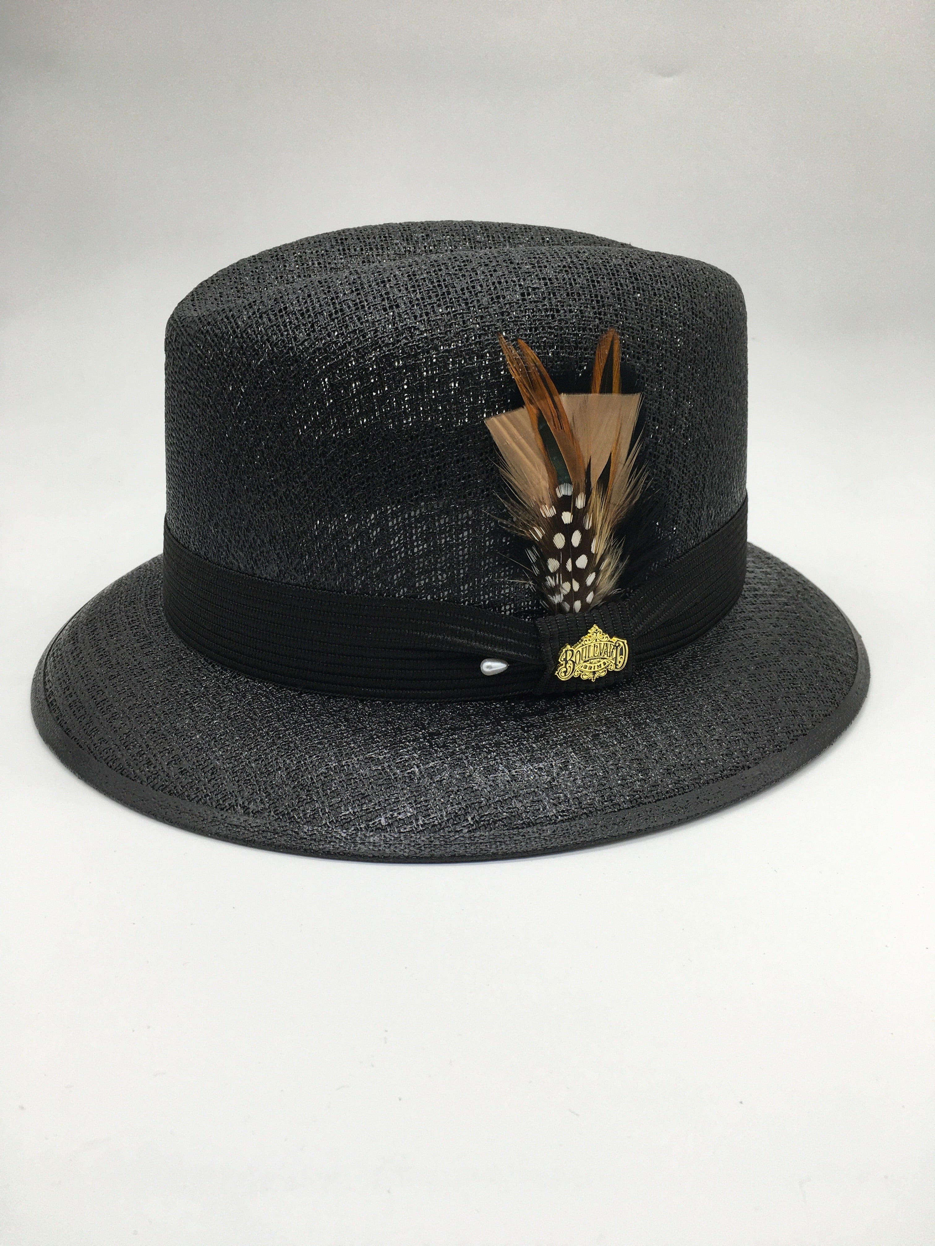 Lowrider Brim "center crease" Black / Brown feather