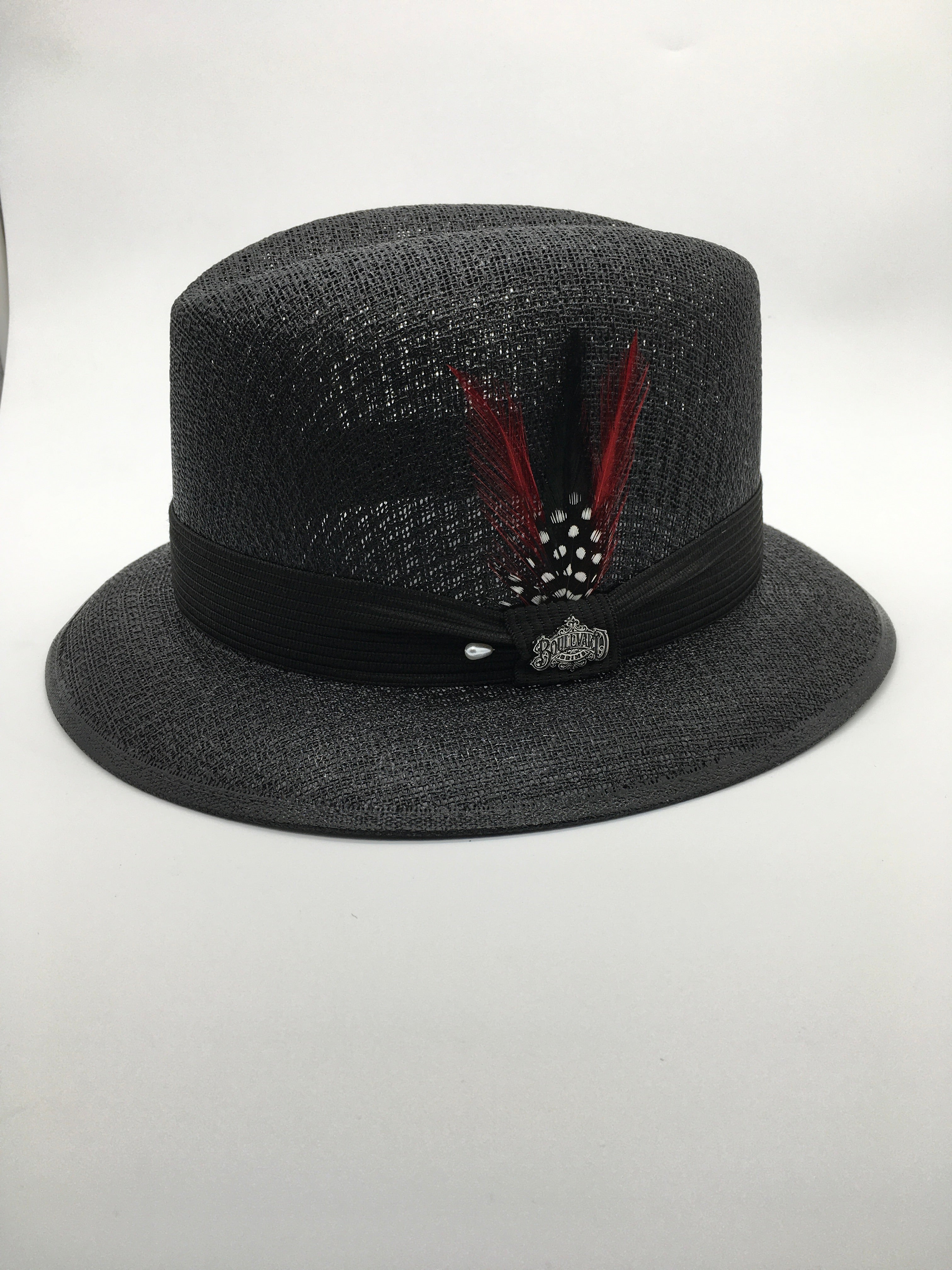 Lowrider Brim "Center crease" Black / Red feather